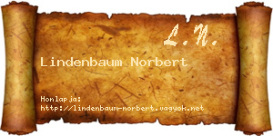 Lindenbaum Norbert névjegykártya